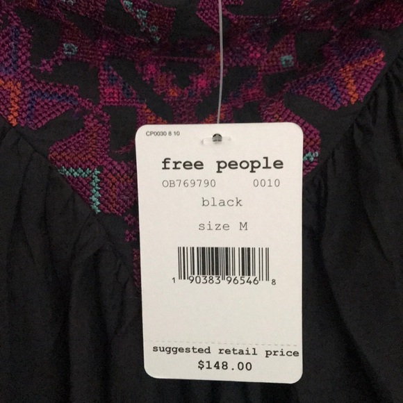 NWT Free People Embroidered Off Shoulder Top Sz M - Picture 6 of 7